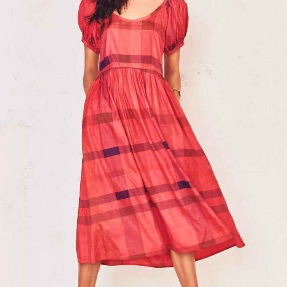 LoveShackFancy Lais Dress in Red Plaid sz 2‎